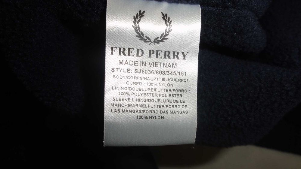 FRED PERRY - Oryginalna kurtka na polarze - Wymiary XL / XXL