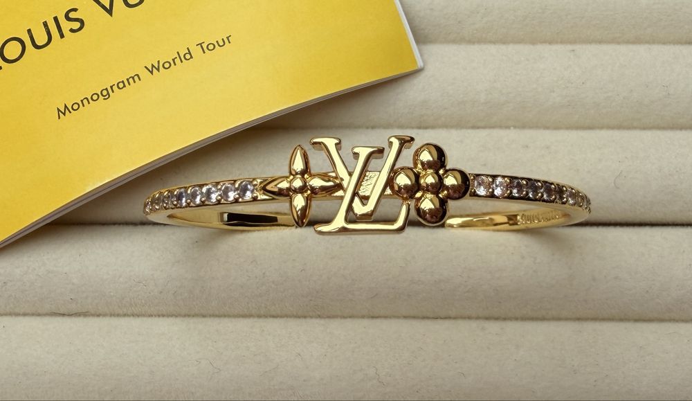 Bransoletka Louis Vuitton złota obręcz z cyrkoniami