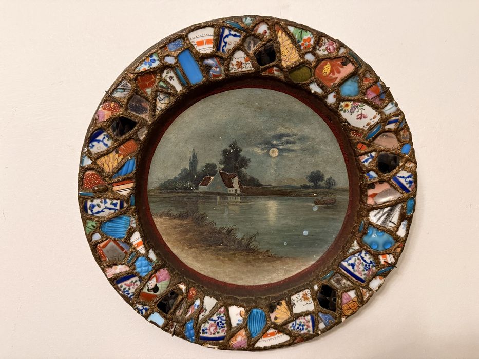 Decorative Plate: Night Landscape Mosaic – Unique Item for Sale447389638707138560