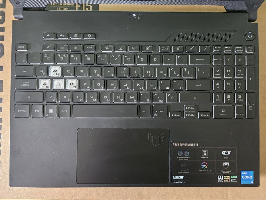 AsusTuf gaming f15 ОЗП 64GB/SSD 2TB/GTX 3050/i5-12500H ігровий ноутбук
