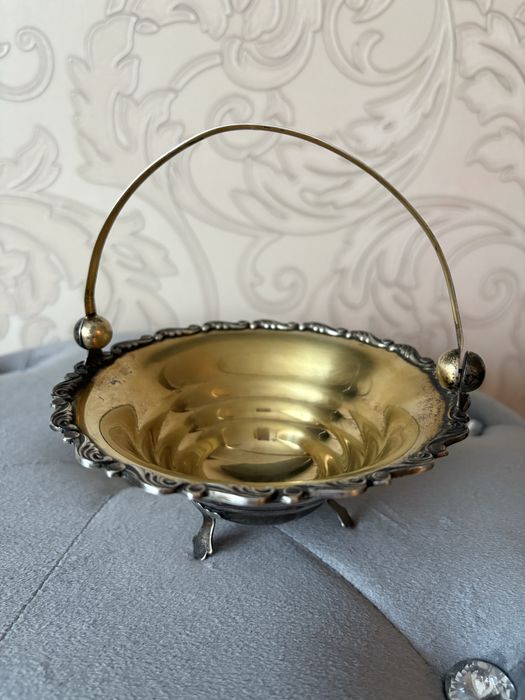 Серебряная конфетница сахарница серебро 875 пробы винтаж