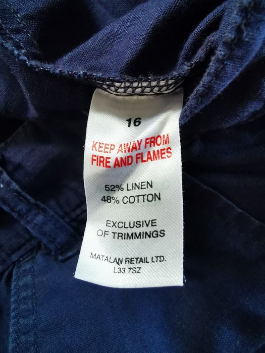 Spódniczka lniana (linen, flax), bawełniana, letnia, papaya, 44, XXL,