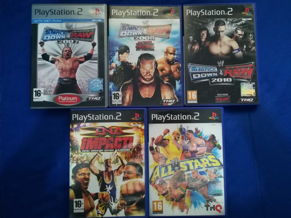 Pack de Luta - SMACK DOWN RAW 2007 e 2008, 2010, ALL STARS e TNA IMPACT -Títulos DESCONTINUADOS, mas Muito LEMBRADOS!