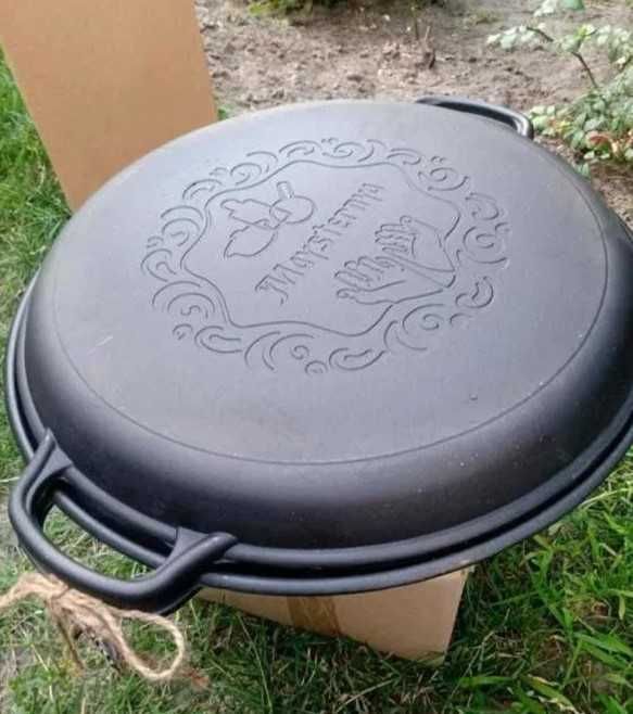 Чугунный КАЗАН ( 8  12  15 ) с крышкой сковородой WOK чавун тринога