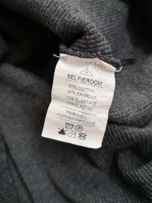 Bluzka sweter półgolf 36 S 38 M selfieroom grafitowa prążkowana dżety
