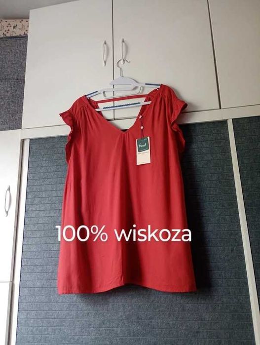 Wiskozowa bluzka na krótki rękaw NOWA