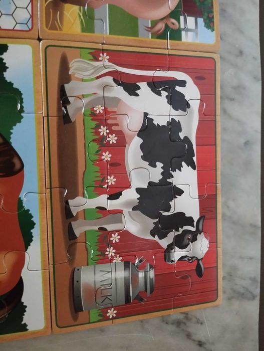 4 puzzles de madeira