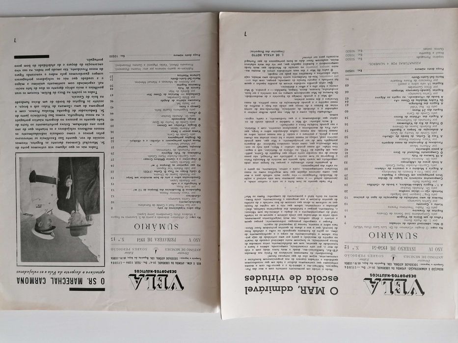 Revista Vela - desportos náuticos, iates - anos 40/60