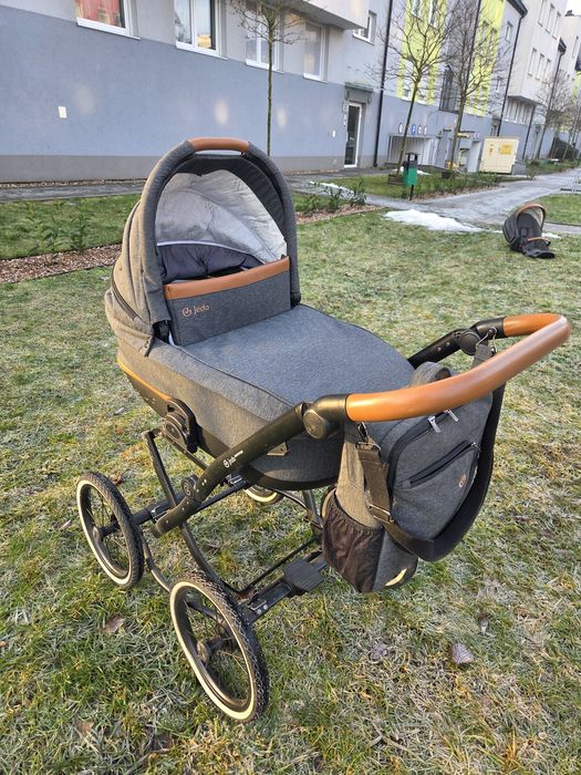 Wózek 2 w 1 Jedo Bartatina, szary retro, duże koła