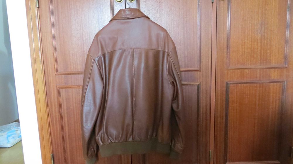Casaco de pele homem, castanho, tamanho 50