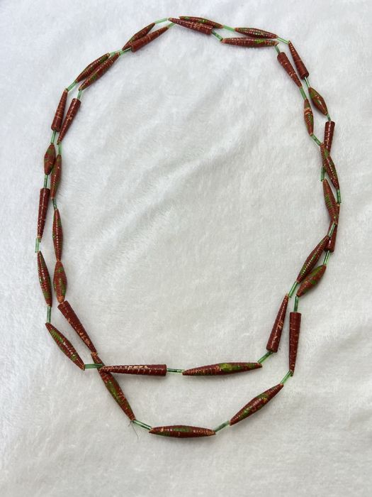Naszyjnik ekologiczny papier boho etno hippie eko ręcznie robiony 14