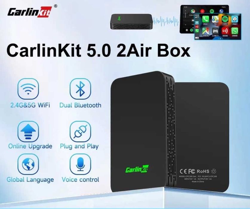 CarlinKit 5.0 2air - адаптер для беспроводного CarPlay/Android