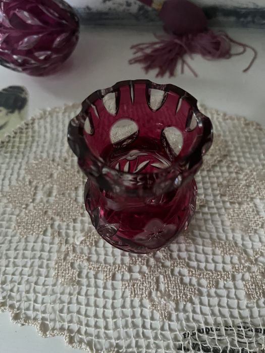 Przedwojenny niemiecki Art Deco kryształowy zestaw toaletowy unikat