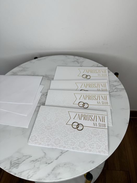 4 szt Zaproszeń na Wesele Zaproszenia na Ślub Obraczki