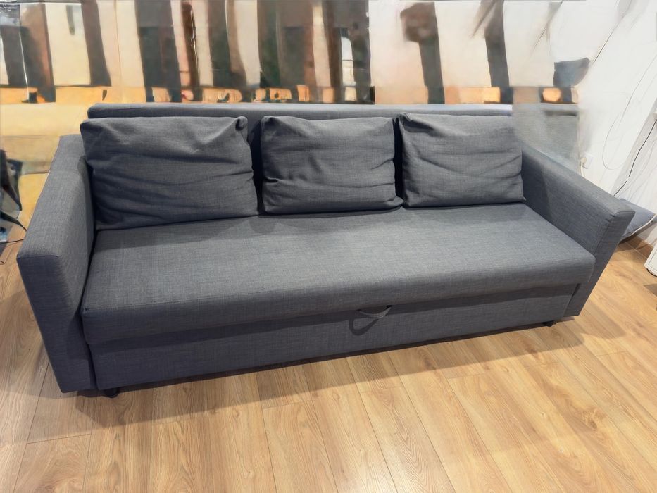 Sofá cama cinzento