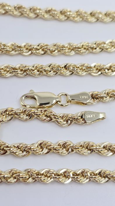 Złoty łańcuszek splot kordel diamentowany próba 585 14k waga 5.87