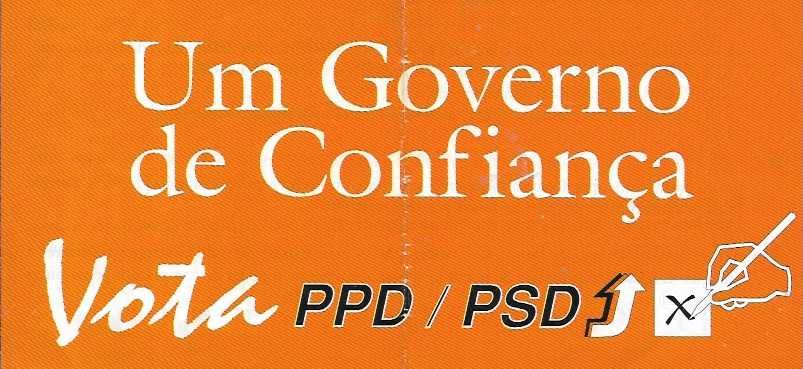 Política - PPD / PSD  - Desdobrável Eleições legislativas 1999