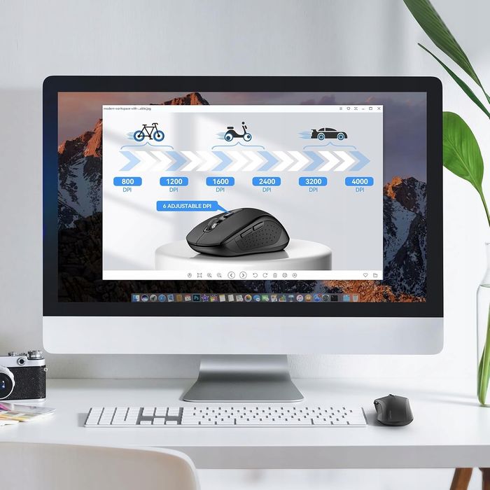 Mysz Bezprzewodowa TeckNet Bluetooth USB 2.4GHz Czarna