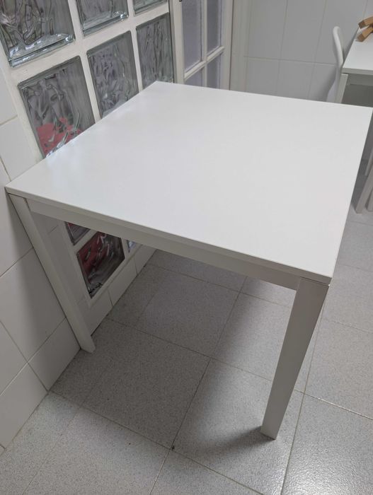 VIHALS Mesa, branco/branco, 74x74 cm