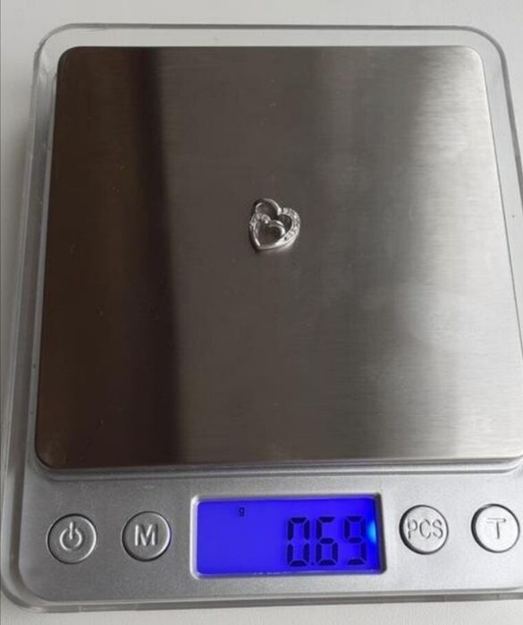 Кулон зі справжніми діамантами Diamanta Paris 375 проби  біле золото.