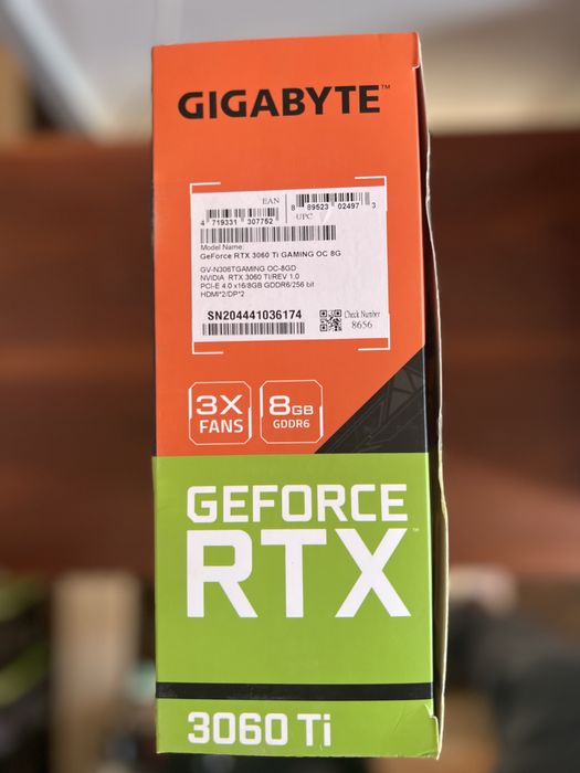 Видеокарту Gigabyte GeForce RTX 3060 Ti Gaming OC 8192MB