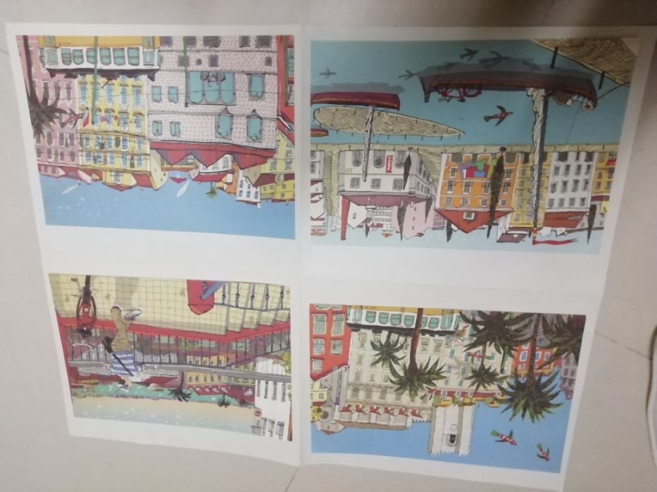 Conjunto 4 ilustrações David Pintor sobre Lisboa - novas