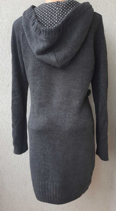 XL Clockhouse Sukienka Sweterkowa z Kapturkiem