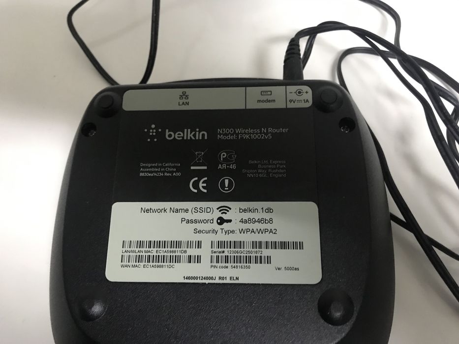 Router BELKIN a funcionar