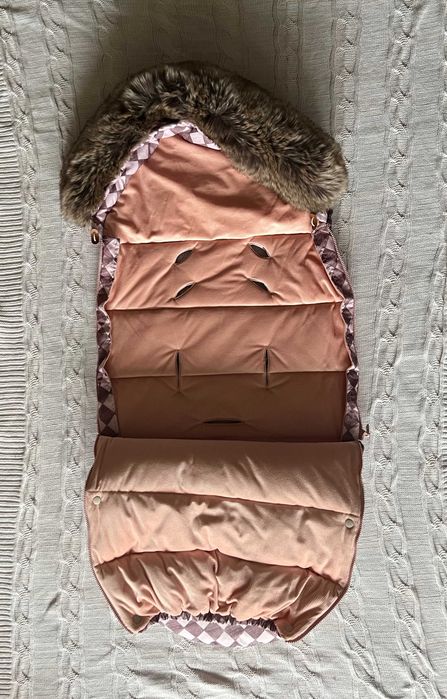 Śpiworek do wózka Lamillou Combo - PRINCESS CHESSBOARD, Powder Pink