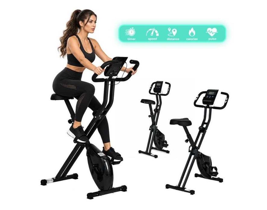 ROWEREK TRENINGOWY stacjonarny magnetyczny składany 8 poziomów oporu do 120 kg MOVEPRO
