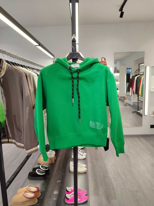 Худі AMI Paris hoodie satin label green