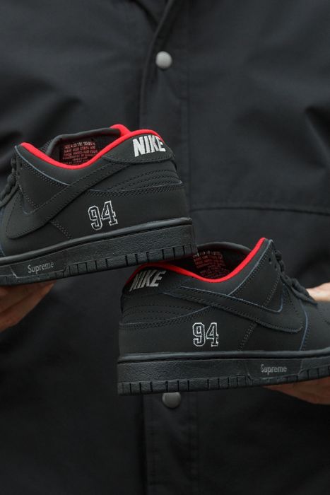 36-45 Nike SB Dunk x Supreme 94 Black