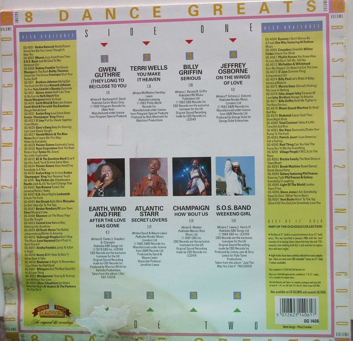 Best of 12 Inch Gold - - - - - Volume 6 - Dance Greats - - - - - LP