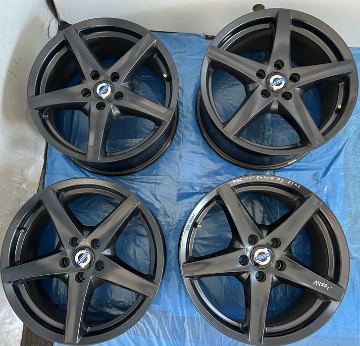 596 Felgi Aluminiowe Volvo R 17 5x108 Bardzo Ładne Czarne XC 90 XC 60