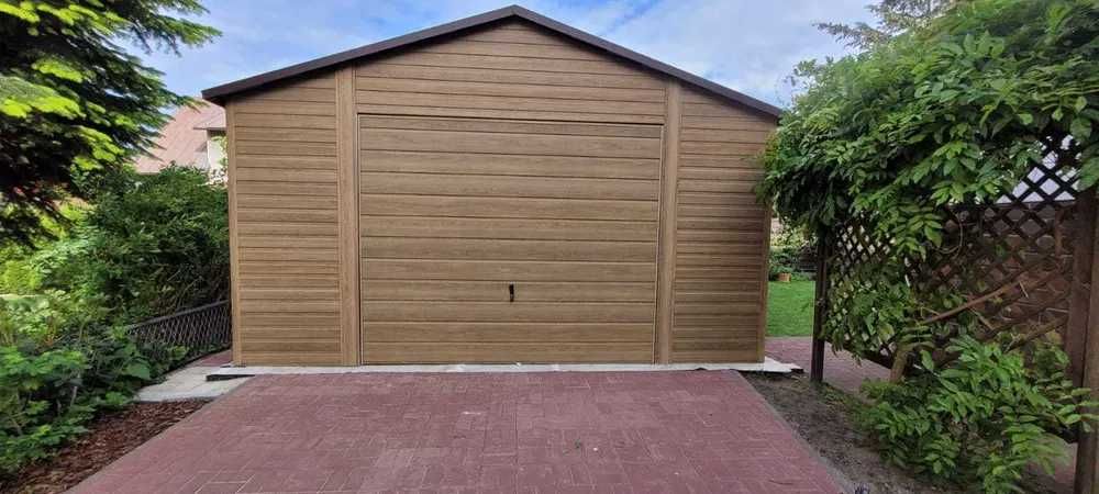 Garaż blaszany blaszak drewnopodobny profil zamknięty 4x6