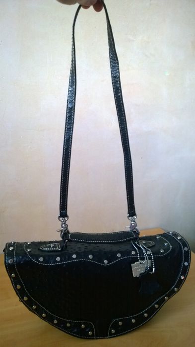 Сумка-седло из страусиной кожи Genuine Leather, Deborah Lewis. Италия