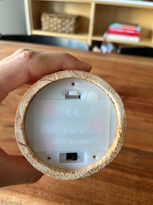 Zara Home Candeeiro de mesa de madeira para mesa de cabeceira