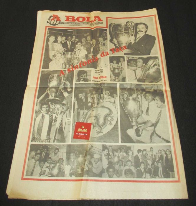 Jornal A Bola F.C. Porto Novo Líder da Europa do Futebol Taça dos Campeões Europeus em 1987