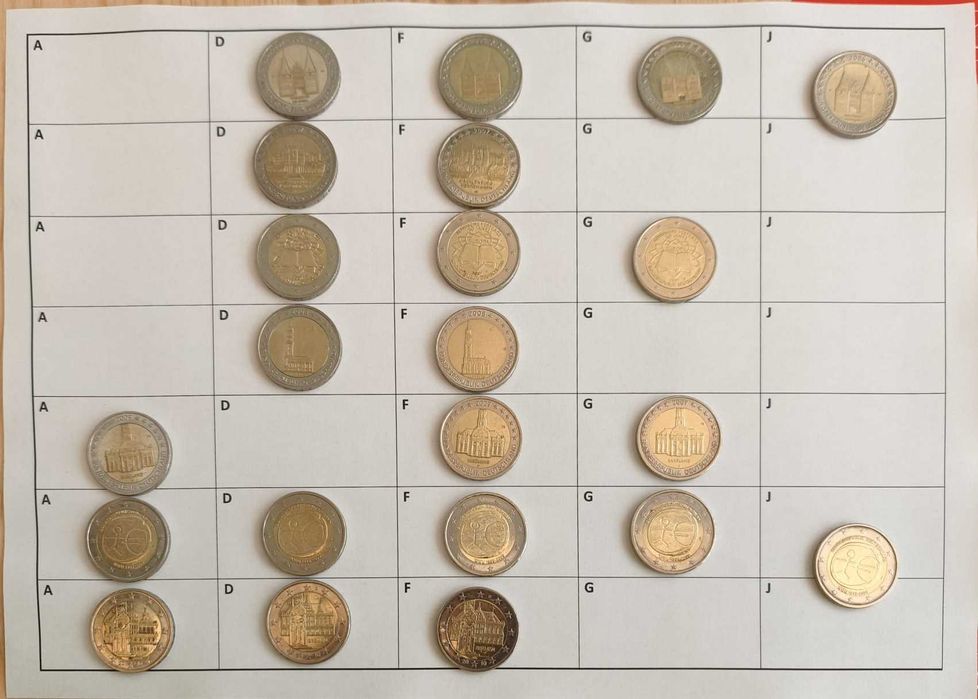 350 Moedas 2 Euros comemorativas para Troca e Venda