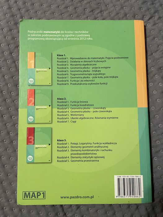 Podręcznik matematyki dla liceów i techników - zakres podstawowy