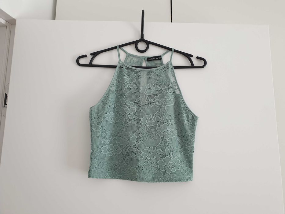 Koronkowy jasnozielony top  Terranova Rozmiar XS NOWY
