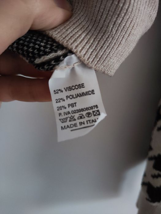 Sweter krótki beżowy półgolf NOWY