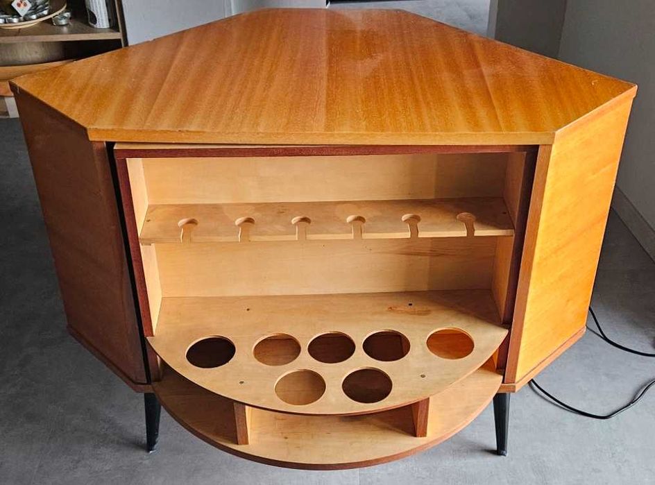 Barek narożny obrotowy,  PRL, retro,