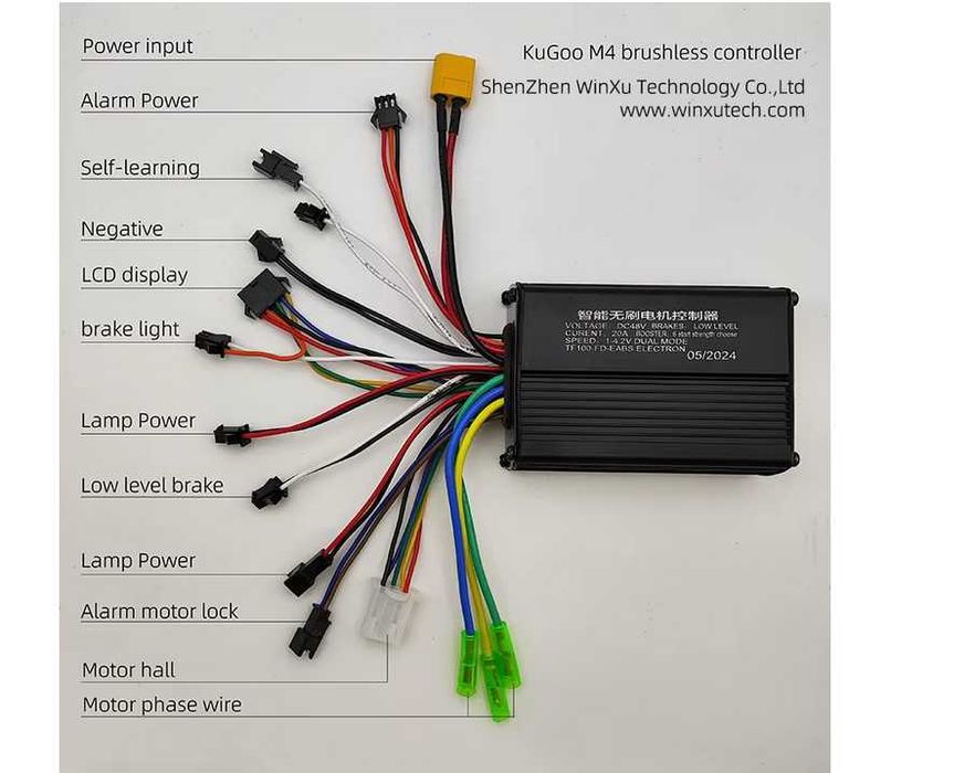 Контролер синусный 36v48v 350w-500w с дисплеем tf100 электро Kugoo m4