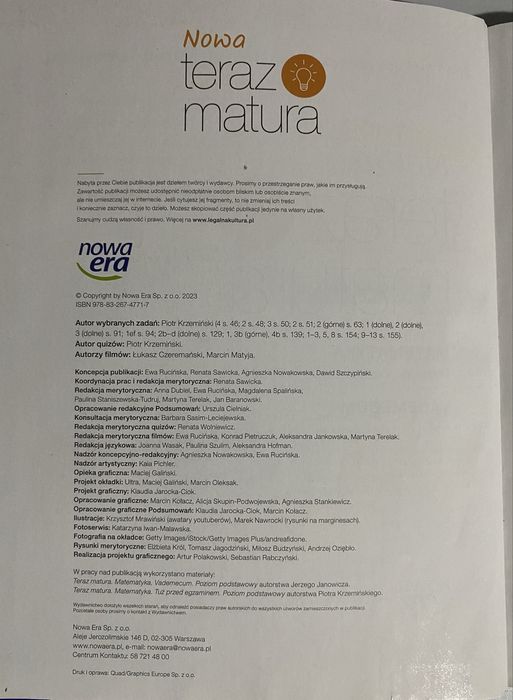 Vademecum Nowa teraz Matura Matematyka Poziom Podstawowy  Nowa Era