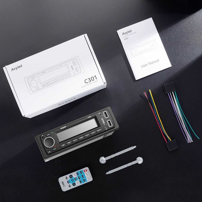 Radio 1 DIN Avylet Bluetooth 5.0 FM AUX SD USB Pilot