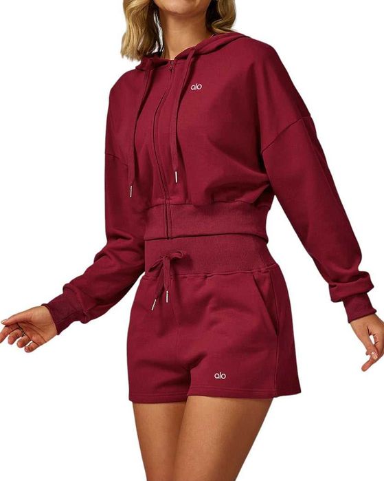 Худі Alo Yoga Serenity Cropped Zip Hoodie Red EWK20301-RD