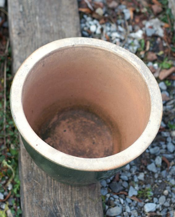 donica ceramiczna szkliwiona zielona duża