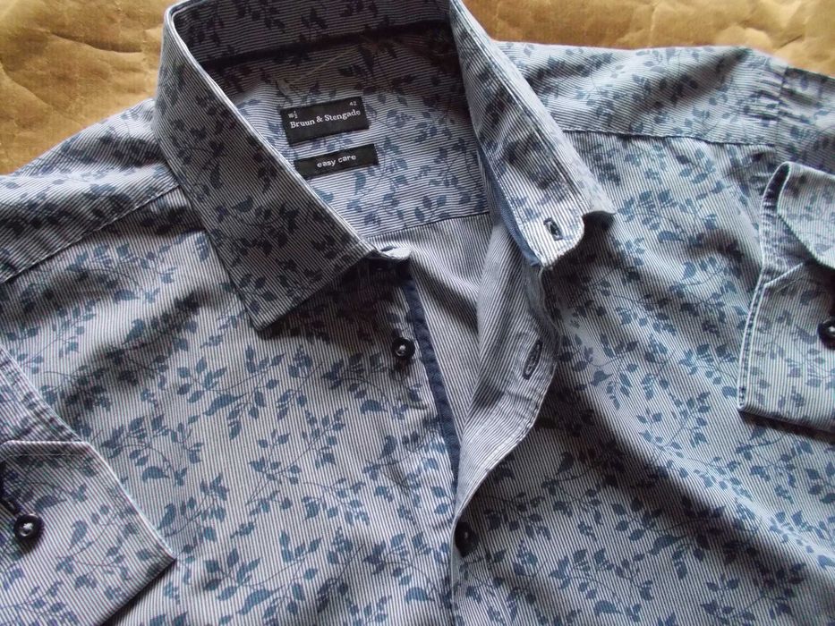 L BRUUN&STRENGADE Premium Designerska Koszula Męska L 41/42 cm Szwecja