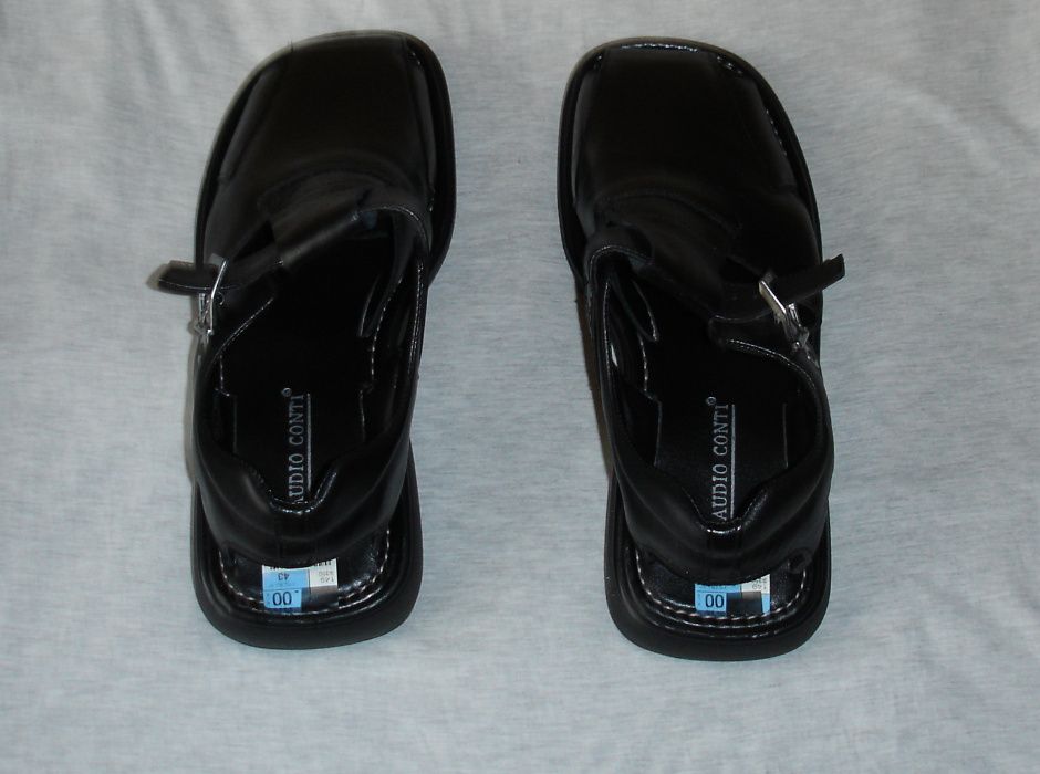 Sandały męskie skórzane Claudio Conti, czarne, rozmiar 43